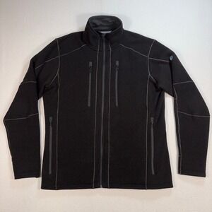 Kuhl Interceptr Fleece Jacket Men's L Black Full Zip Pockets‎ Thumbholes 3115